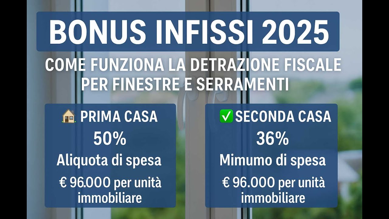 Bonus Infissi 2025: Guida Completa alla Detrazione Fiscale per Finestre e Serramenti Bonus Infissi 2025: Guida Completa alla Detrazione Fiscale per Finestre e Serramenti