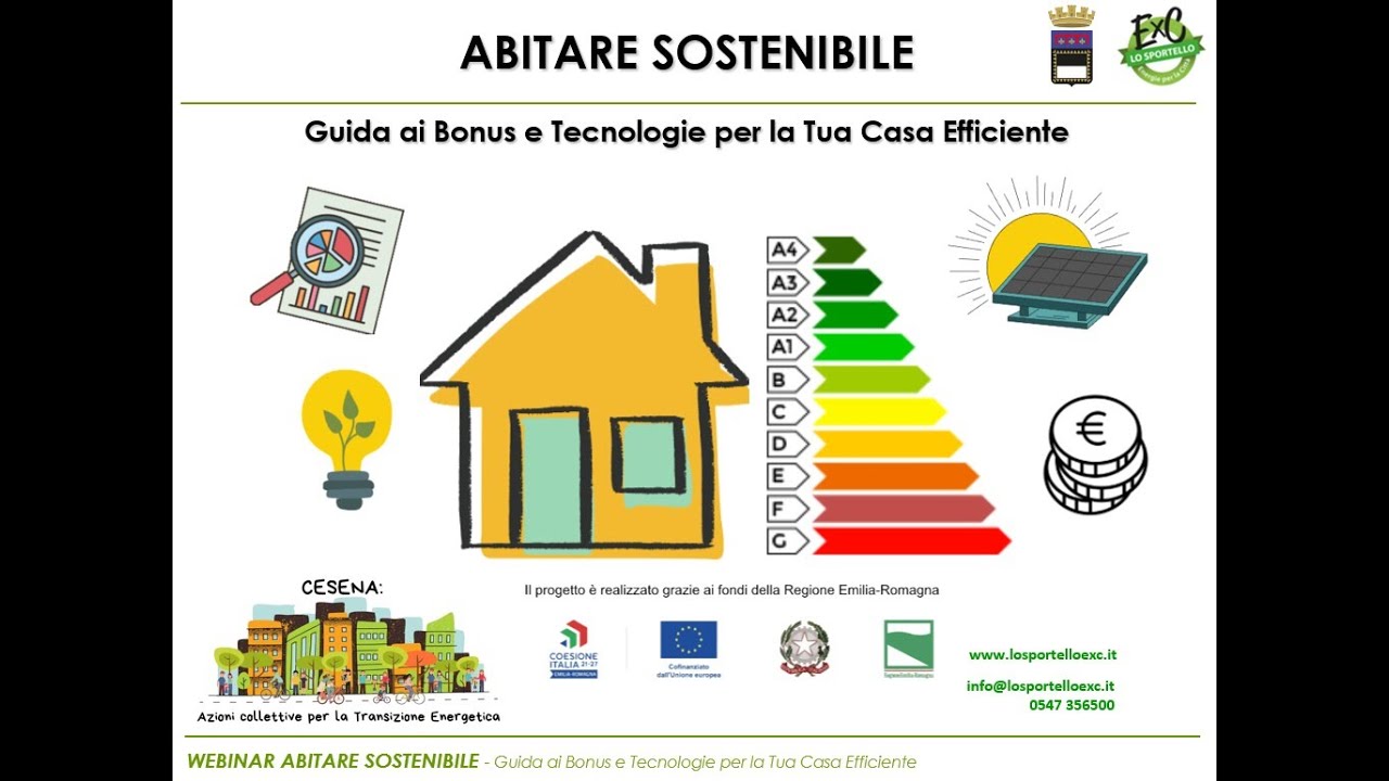 WEBINAR ABITARE SOSTENIBILE: Guida ai Bonus e Tecnologie per la Tua Casa Efficiente WEBINAR ABITARE SOSTENIBILE: Guida ai Bonus e Tecnologie per la Tua Casa Efficiente
