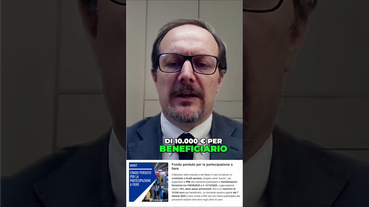 Fondo Perduto Fiere 2025: 10.000€ per PMI! #shorts Fondo Perduto Fiere 2025: 10.000€ per PMI! #shorts