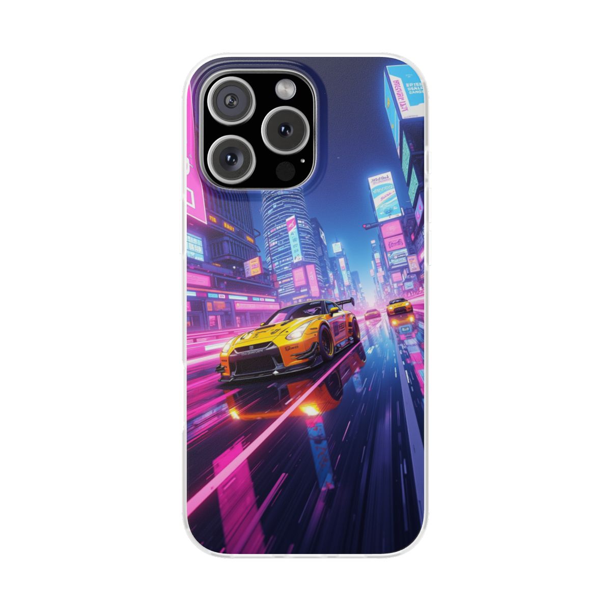 Daytona Neon Race iPhone 16 Pro Max Flexi Phone Case Daytona Neon Race iPhone 16 Pro Max Flexi Phone Case