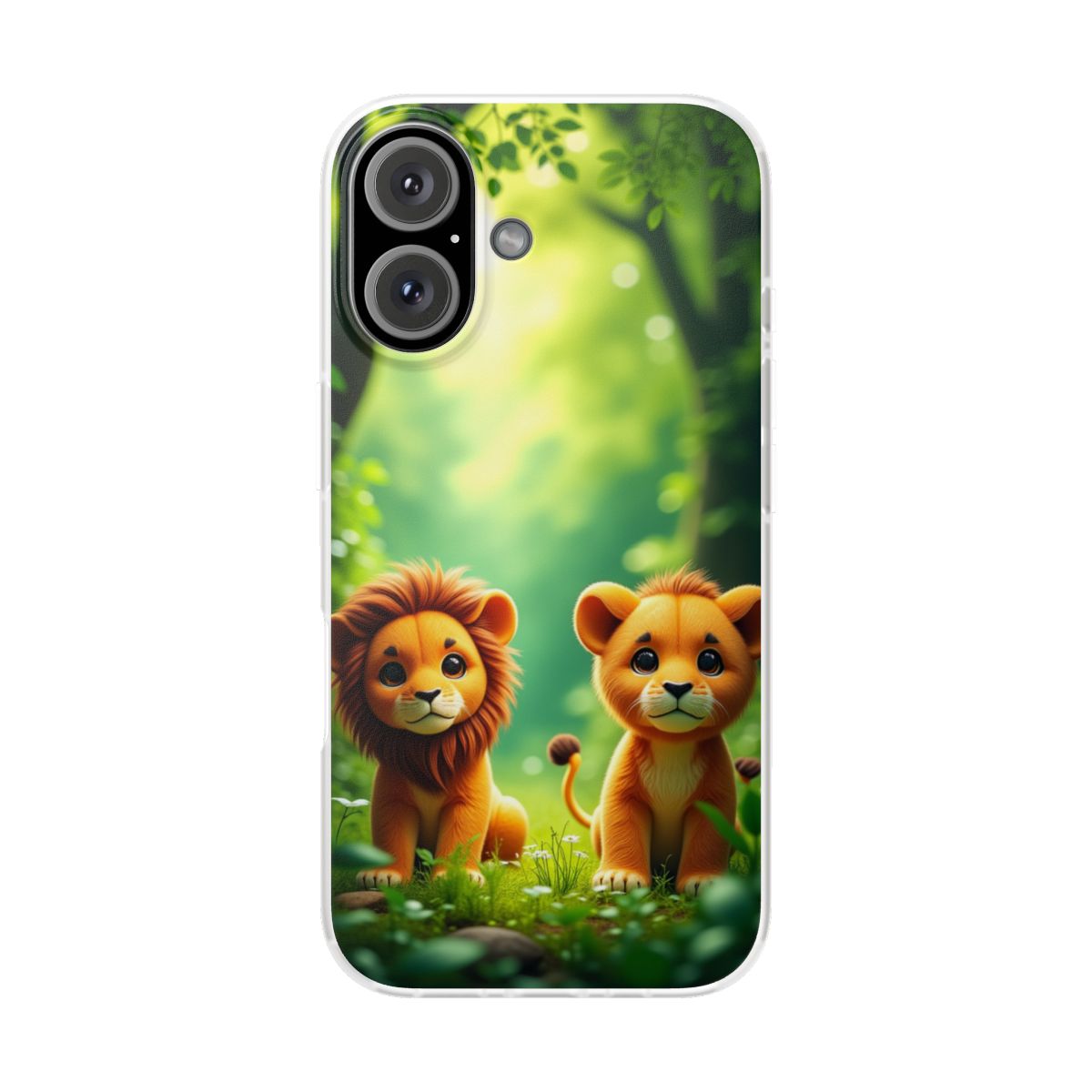 Tiny Lions Jungle iPhone 16 Flexi Phone Case Tiny Lions Jungle iPhone 16 Flexi Phone Case