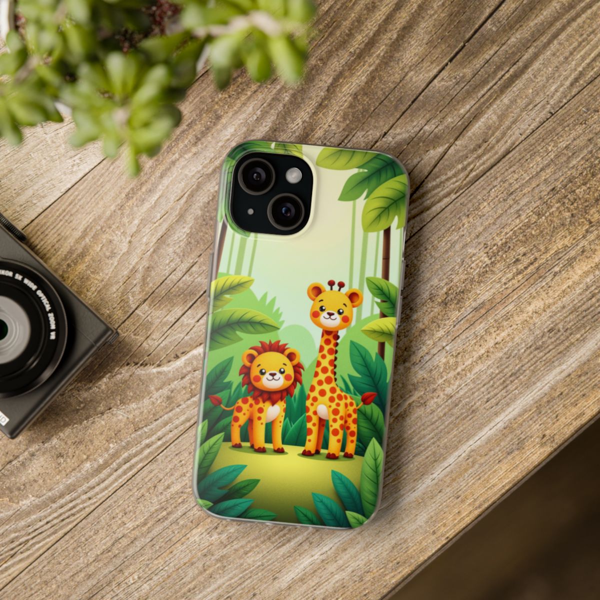 Jungle Smol Lions iPhone 15 Flexi Phone Case Jungle Smol Lions iPhone 15 Flexi Phone Case