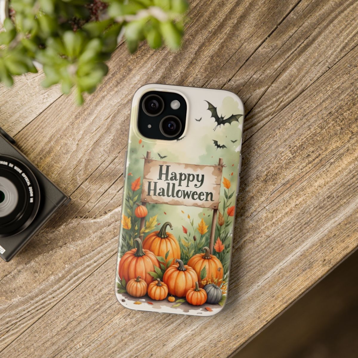 Happy Halloween Pumpkins iPhone 15 Flexi Phone Case Happy Halloween Pumpkins iPhone 15 Flexi Phone Case