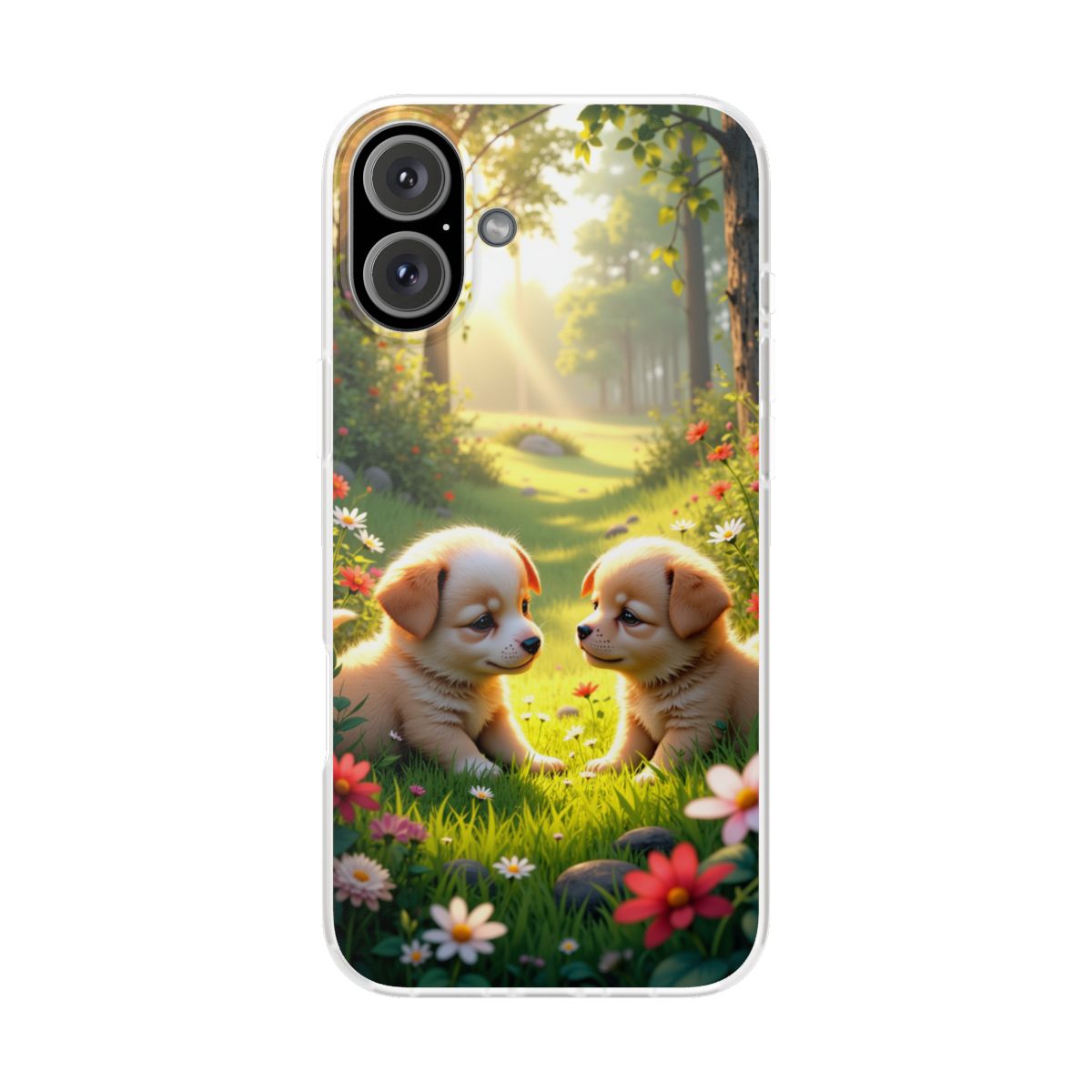 Playful Meadow Pets iPhone 16 Plus Flexi Phone Case Playful Meadow Pets iPhone 16 Plus Flexi Phone Case
