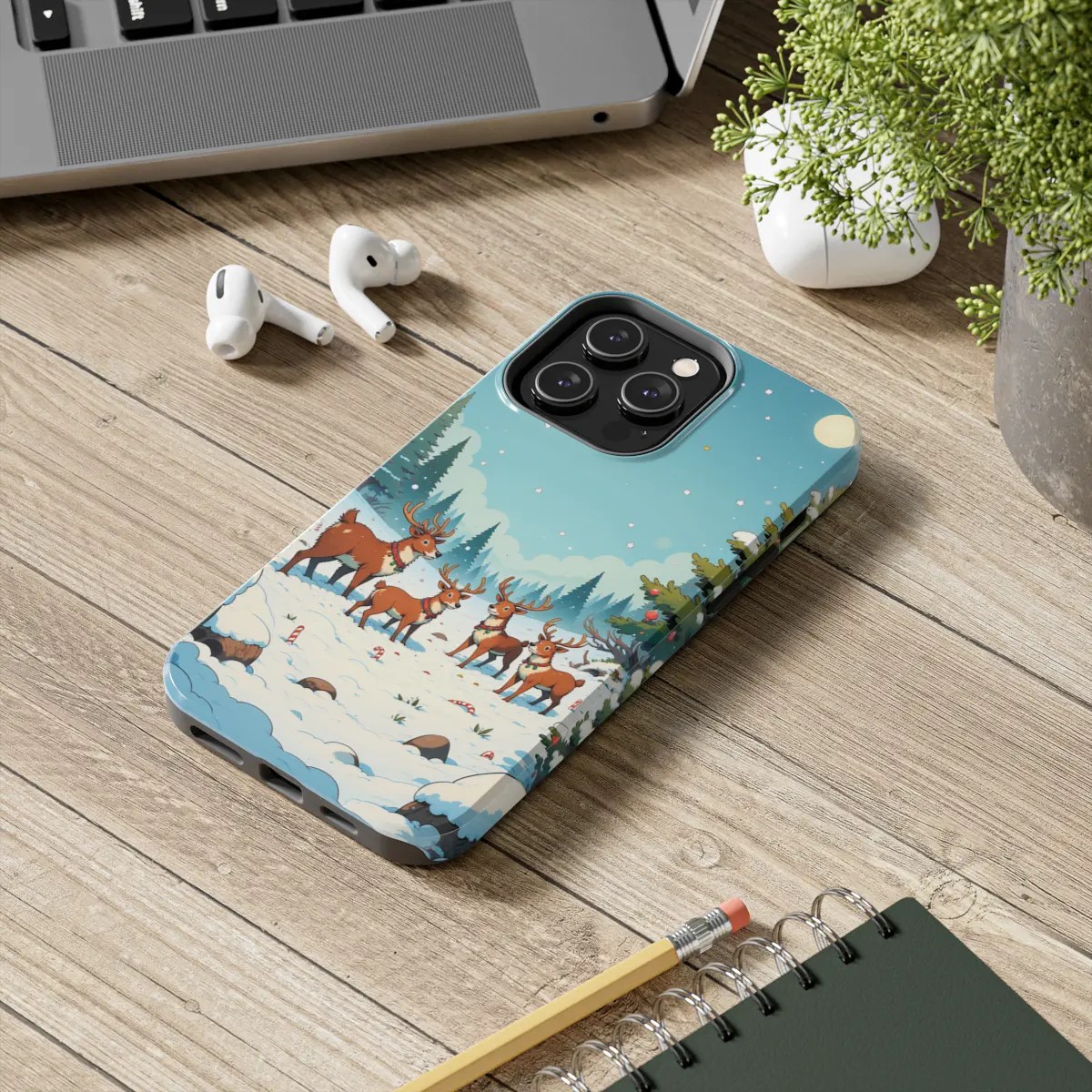 North Pole Reindeer Tough Phone Case North Pole Reindeer Tough Phone Case