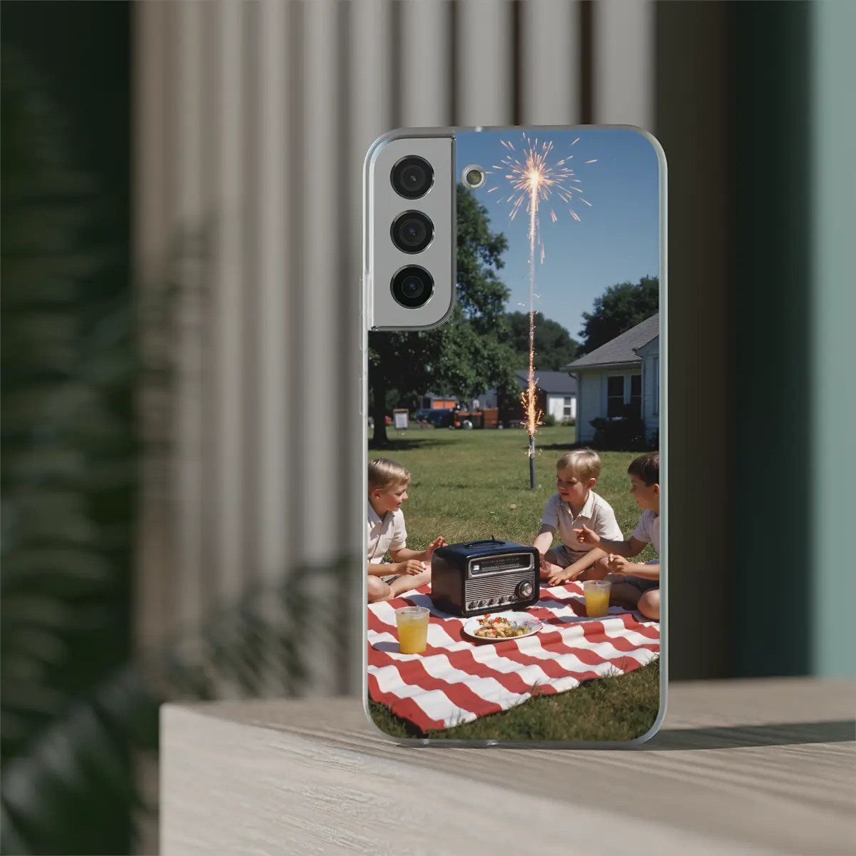 Picnic Fireworks Flexi Phone Case Picnic Fireworks Flexi Phone Case