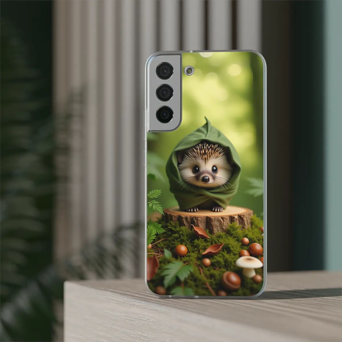 Hedgehog Leaves Flexi Phone Case Hedgehog Leaves Flexi Phone Case