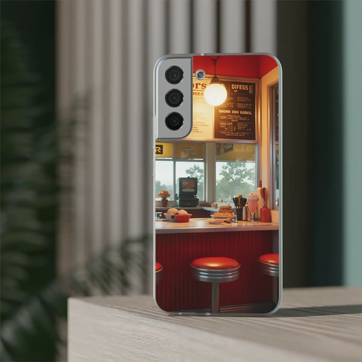 Retro Diner Stop Flexi Phone Case Retro Diner Stop Flexi Phone Case