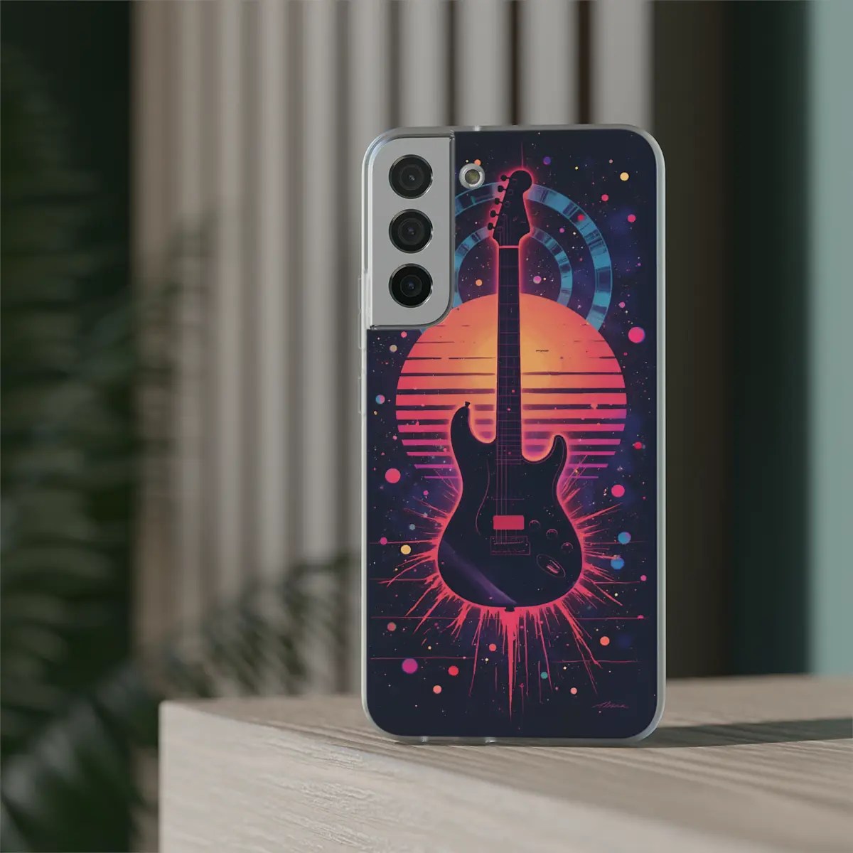Retro Guitar Pulse Flexi Phone Case Retro Guitar Pulse Flexi Phone Case