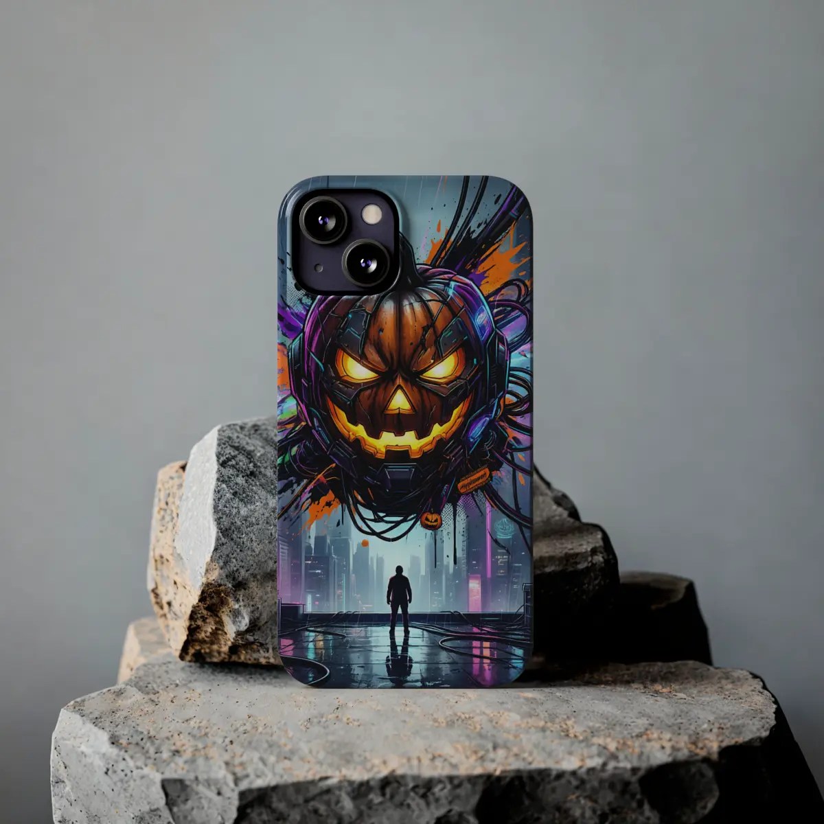 Neon Pumpkin Night Slim Phone Case Neon Pumpkin Night Slim Phone Case