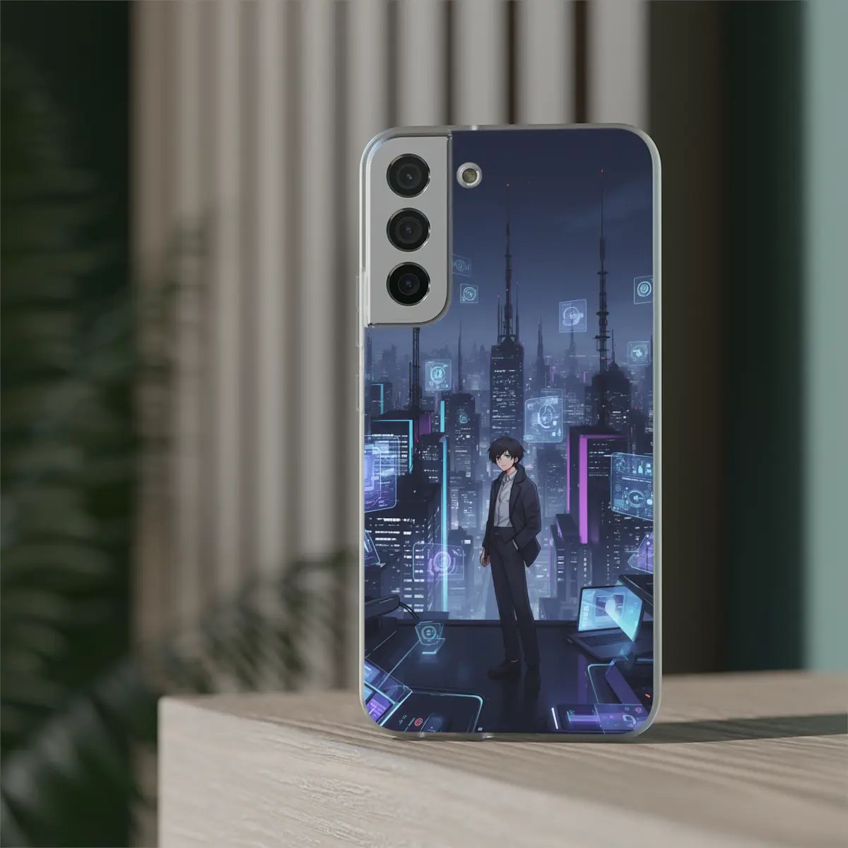 Neon Tech Skyline Flexi Phone Case Neon Tech Skyline Flexi Phone Case