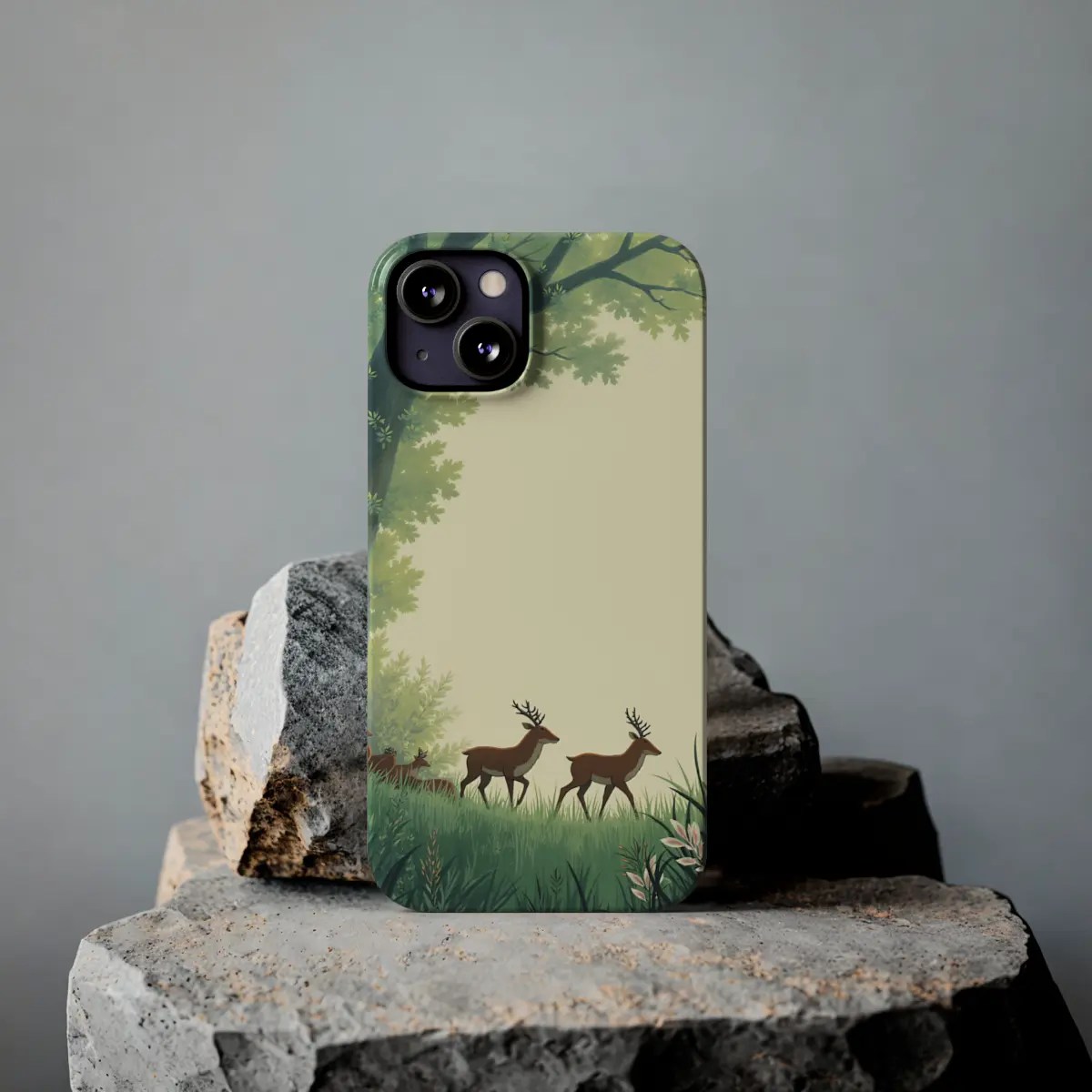 Misty Deer Meadow Slim Phone Case Misty Deer Meadow Slim Phone Case