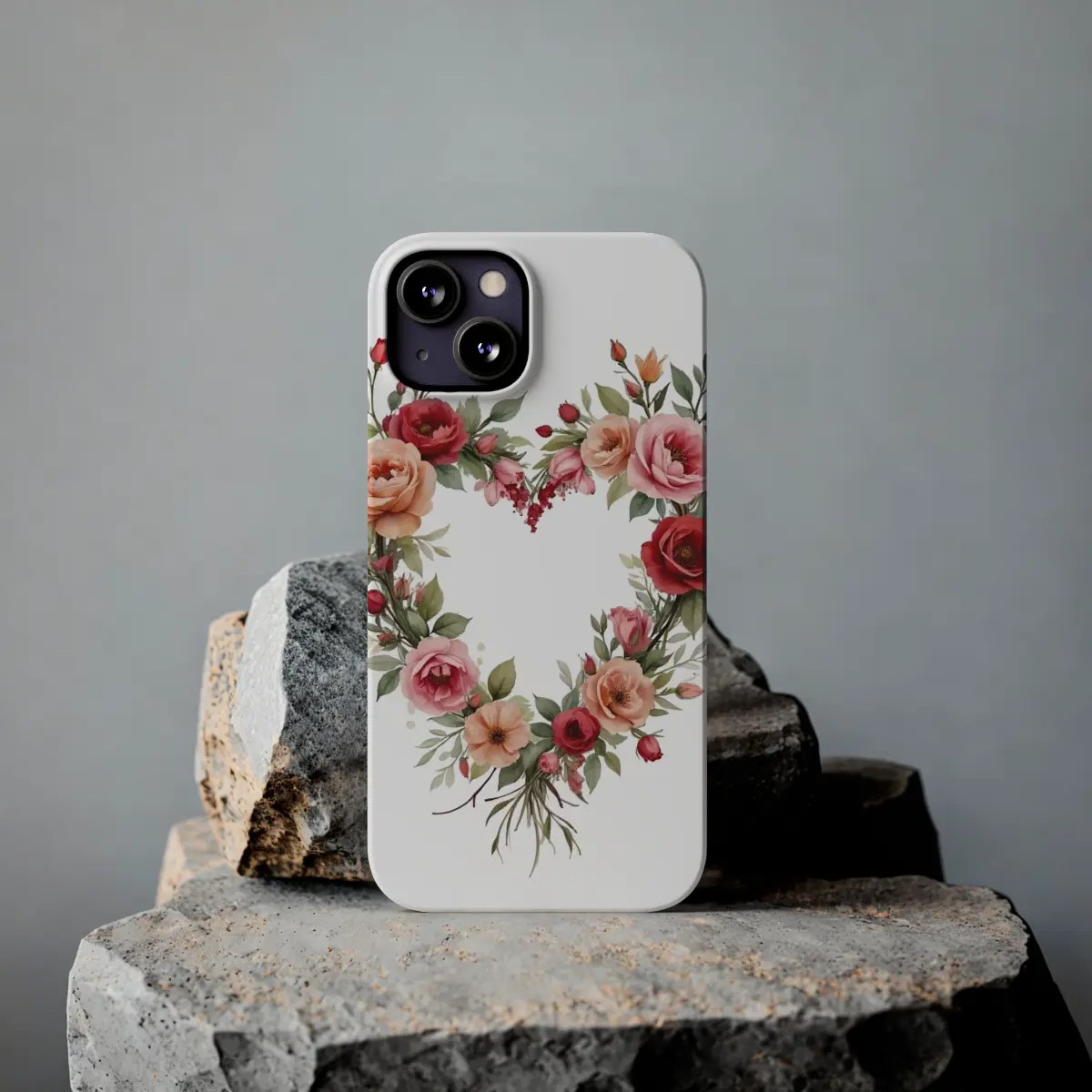 Rose Heart Wreath Slim Phone Case Rose Heart Wreath Slim Phone Case