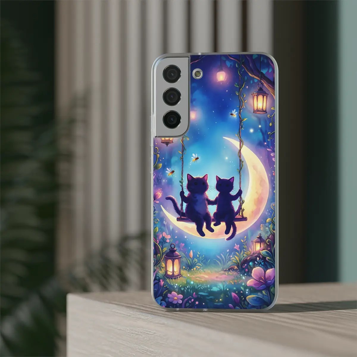 Moonlit Kittens Flexi Phone Case Moonlit Kittens Flexi Phone Case