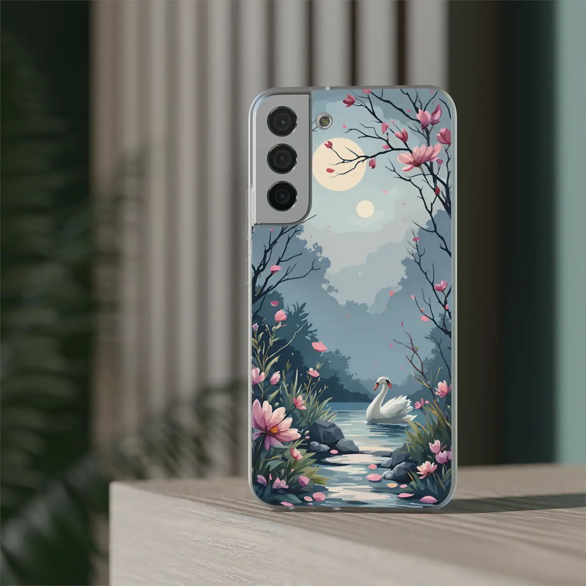 Moonlit Swans Flexi Phone Case Moonlit Swans Flexi Phone Case