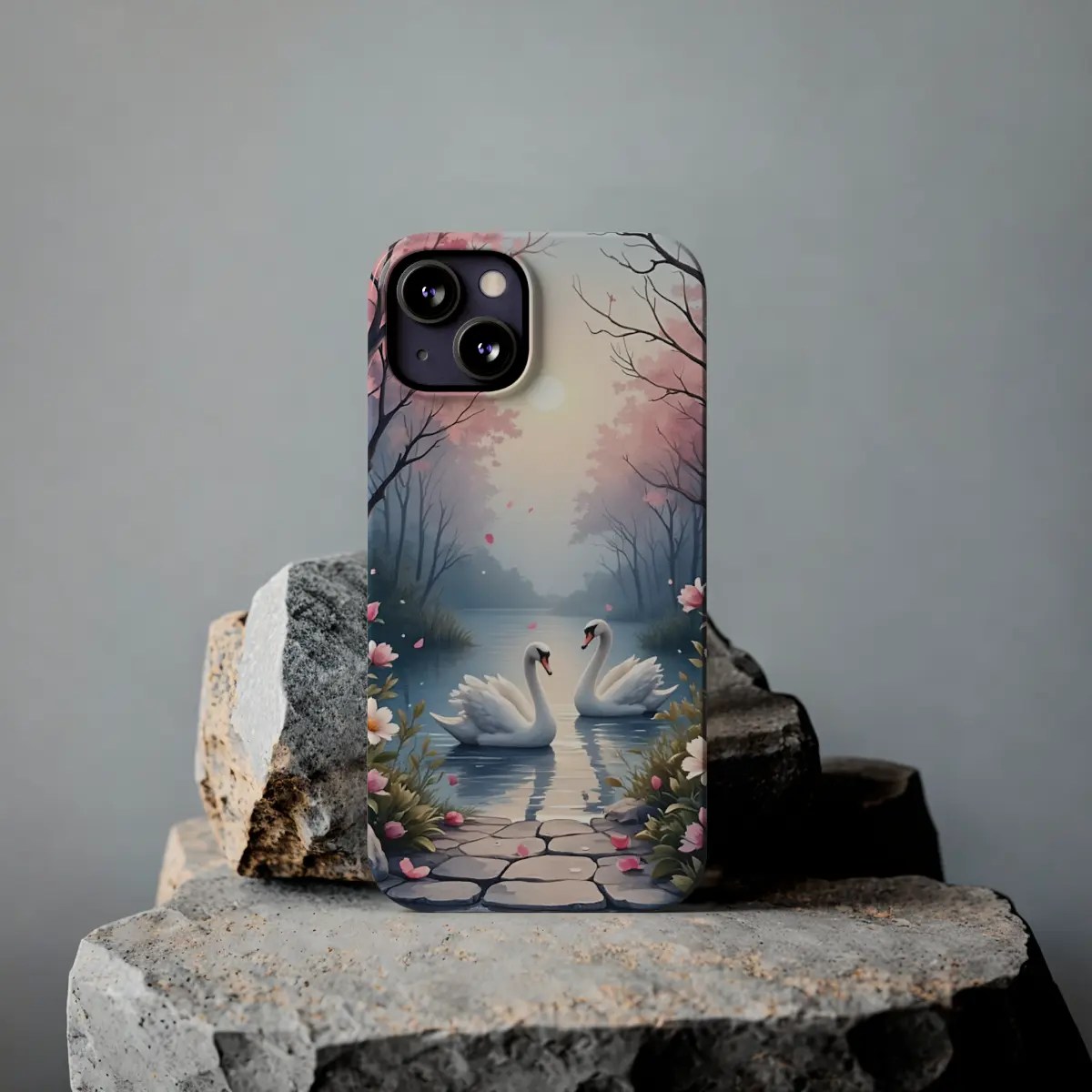Moonlit Swans Slim Phone Case Moonlit Swans Slim Phone Case