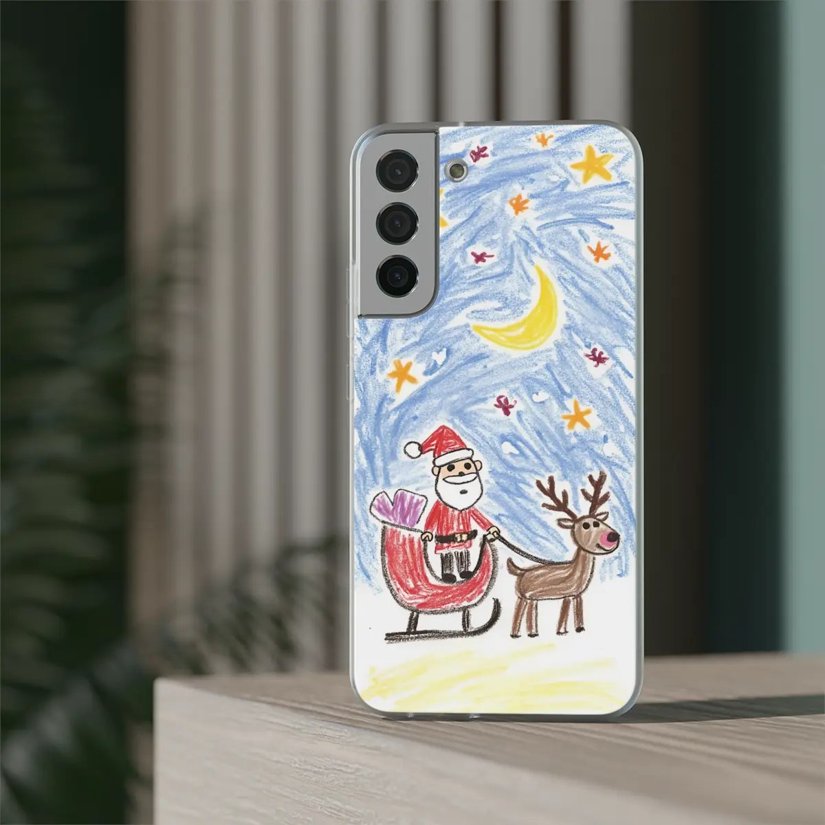 Santa Sleigh Sky Flexi Phone Case Santa Sleigh Sky Flexi Phone Case