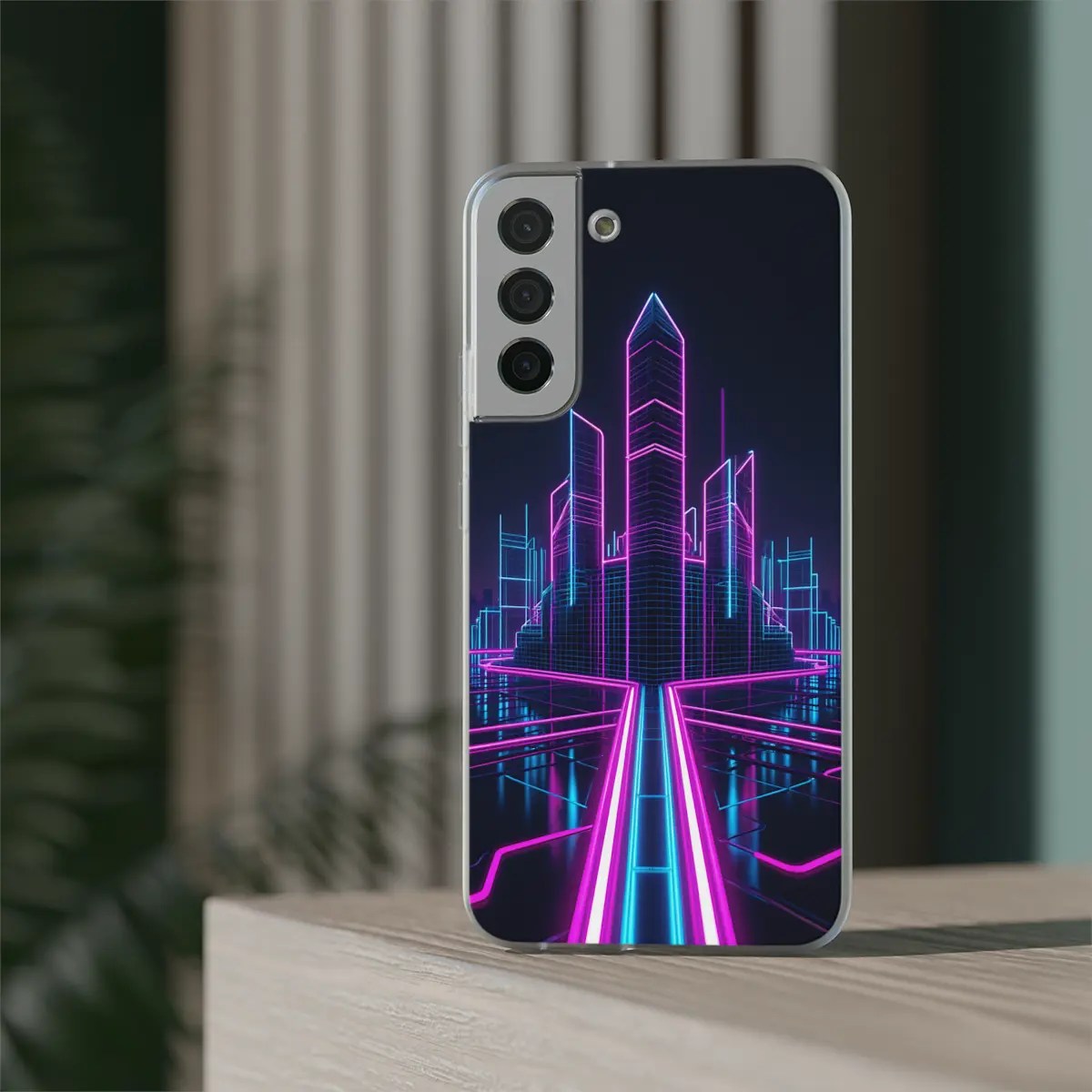 Neon Chip Skyline Flexi Phone Case Neon Chip Skyline Flexi Phone Case