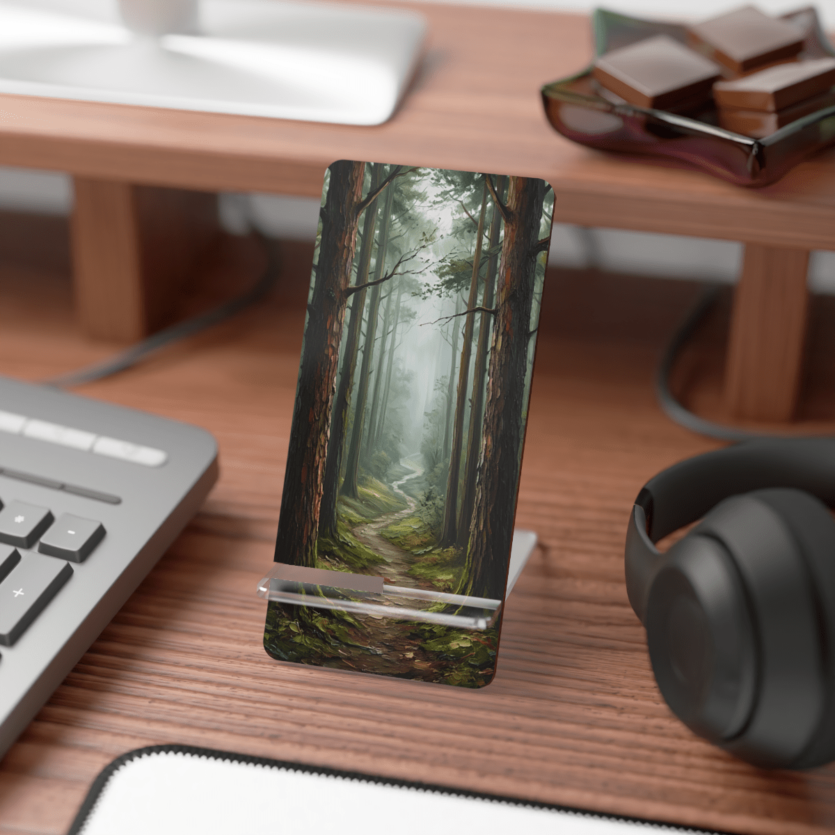 Forest Path Mist Phone Display Stand Forest Path Mist Phone Display Stand