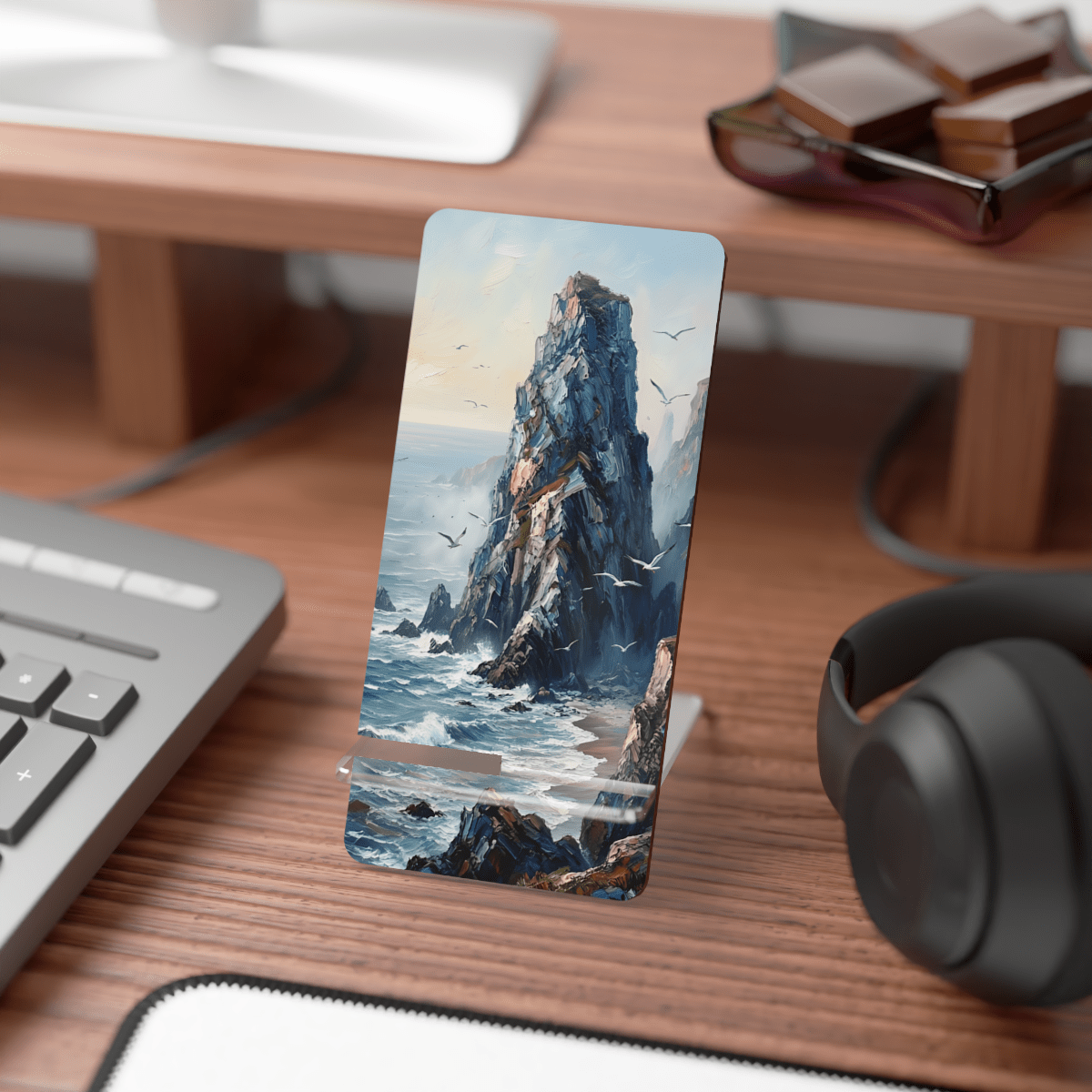 Coastal Cliff View Phone Display Stand Coastal Cliff View Phone Display Stand