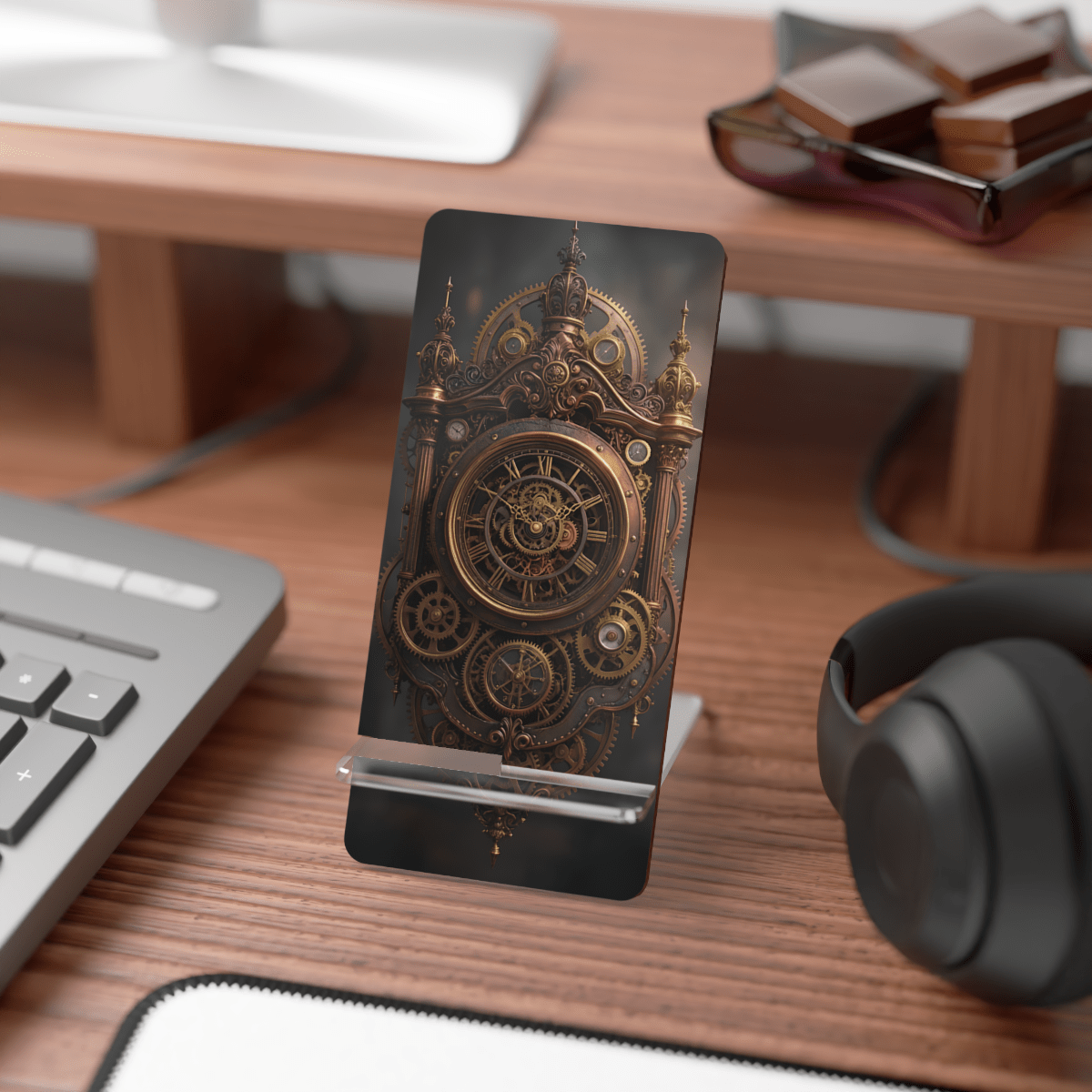 Clockwork Crest Phone Display Stand Clockwork Crest Phone Display Stand