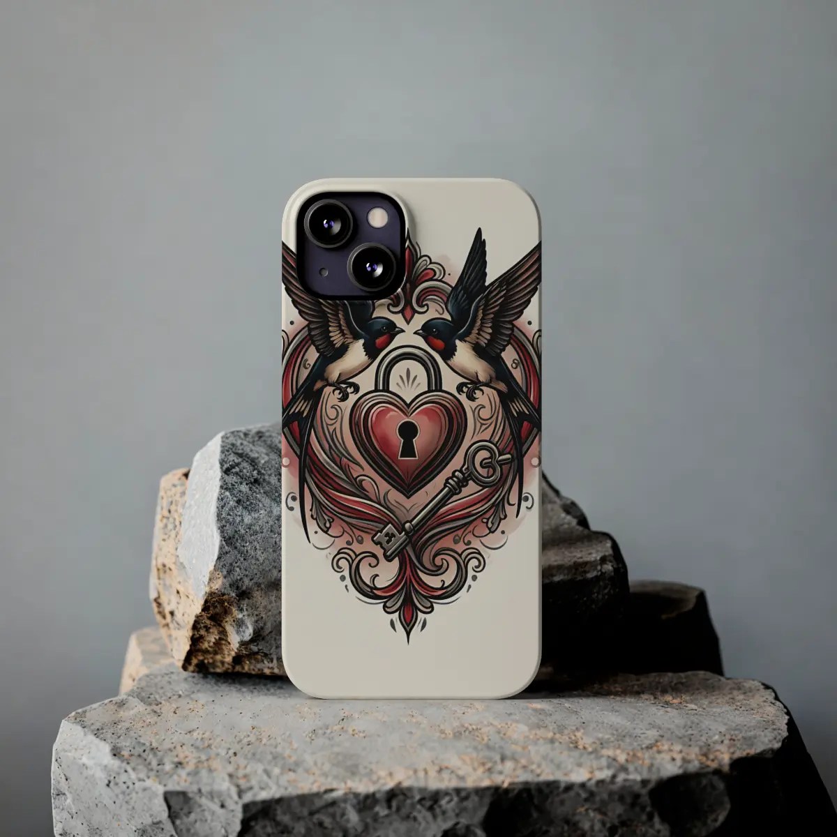 Swallow Heart Lock Slim Phone Case Swallow Heart Lock Slim Phone Case
