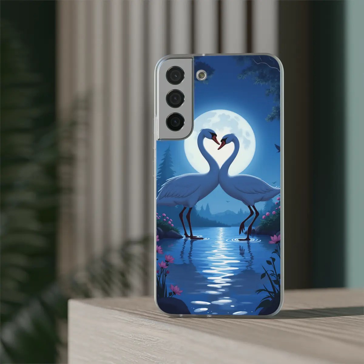 Swan Heart Lake Flexi Phone Case Swan Heart Lake Flexi Phone Case