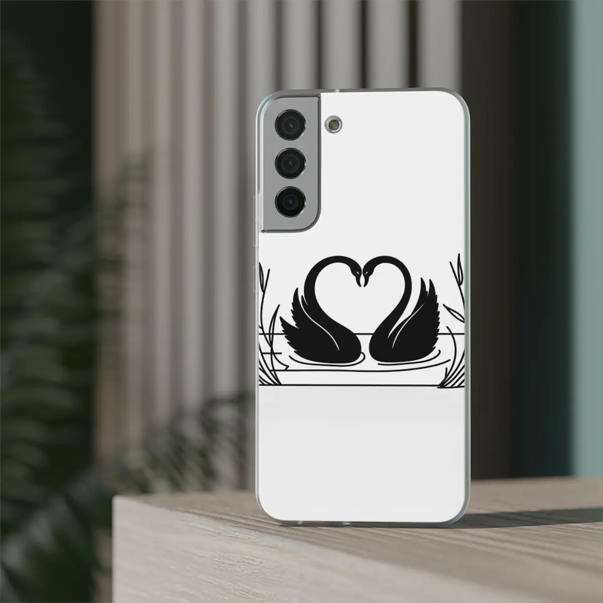 Swan Heart Pair Flexi Phone Case Swan Heart Pair Flexi Phone Case