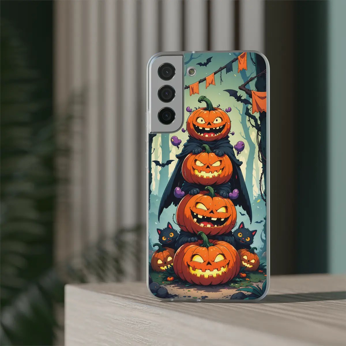 Spooky Pumpkin Peek Flexi Phone Case Spooky Pumpkin Peek Flexi Phone Case