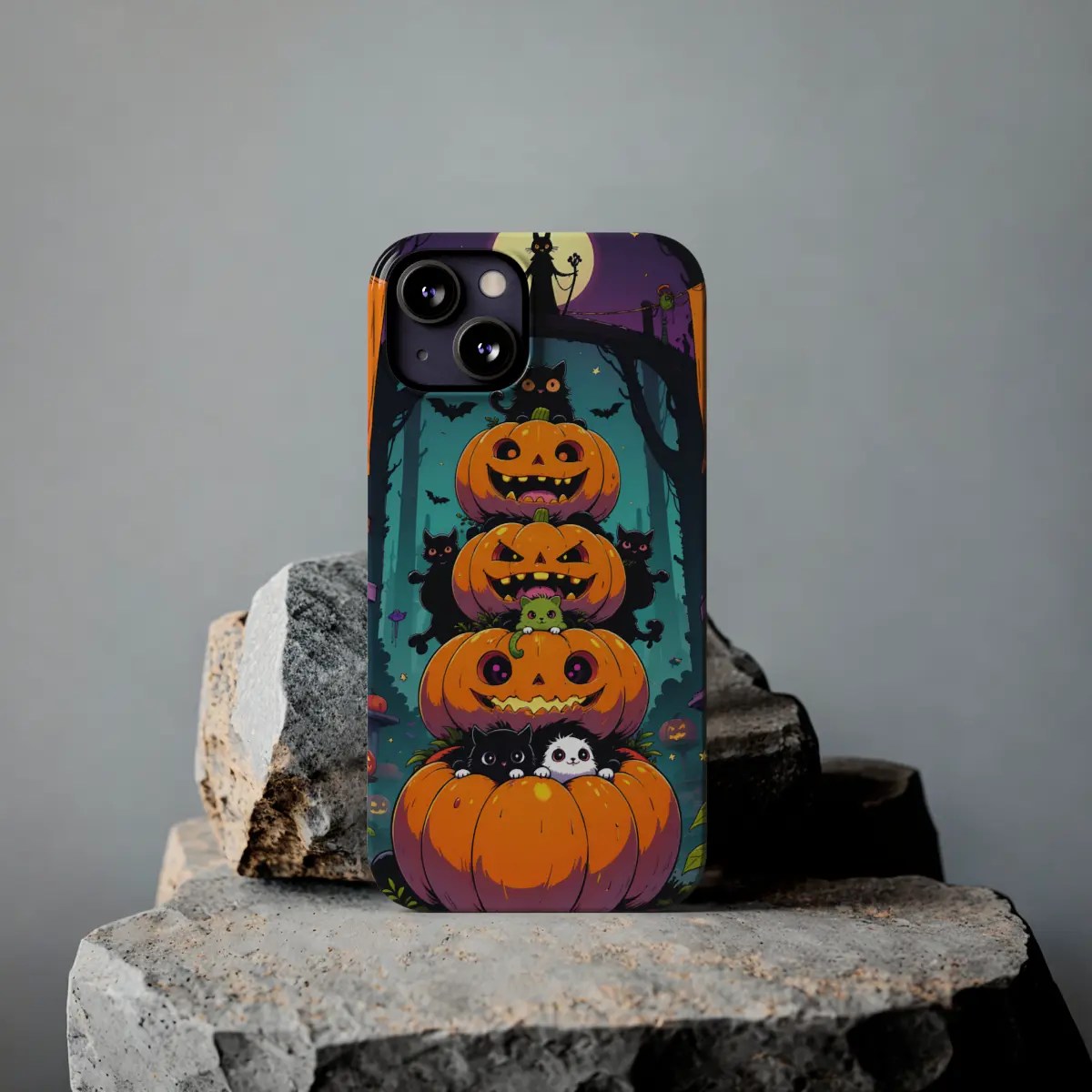 Spooky Pumpkin Peek Slim Phone Case Spooky Pumpkin Peek Slim Phone Case