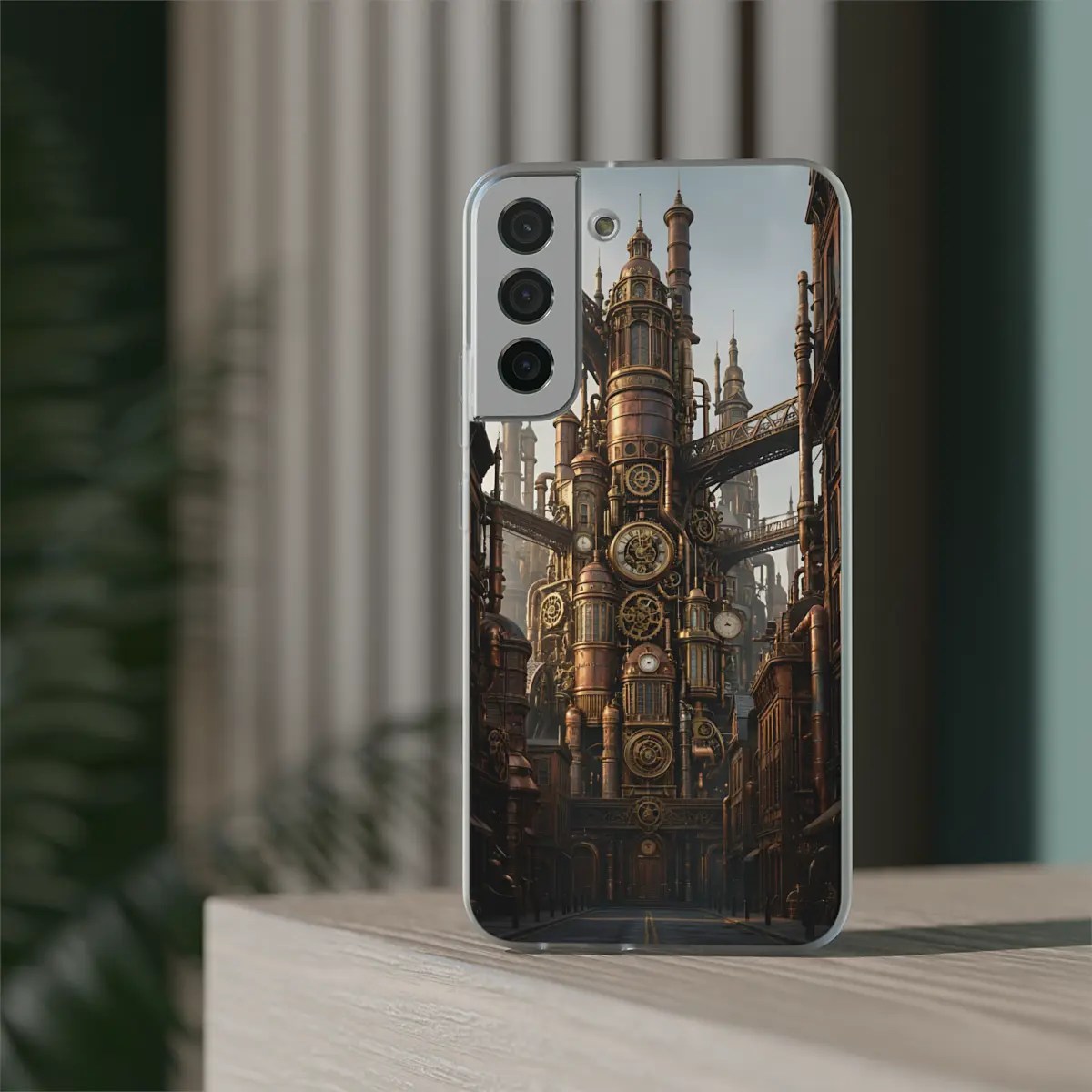 Steampunk Skyline Flexi Phone Case Steampunk Skyline Flexi Phone Case