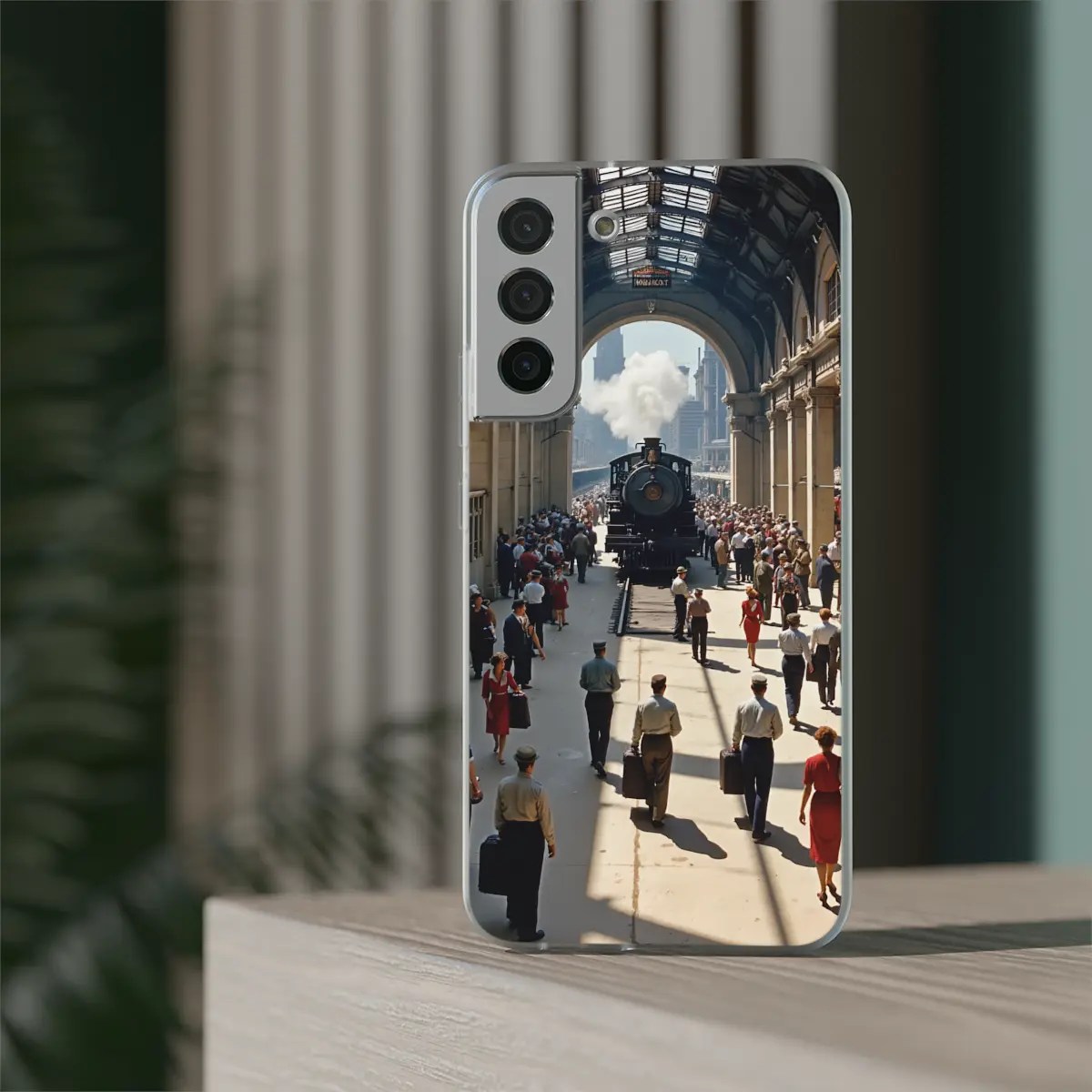 Train Station Rush Flexi Phone Case Train Station Rush Flexi Phone Case