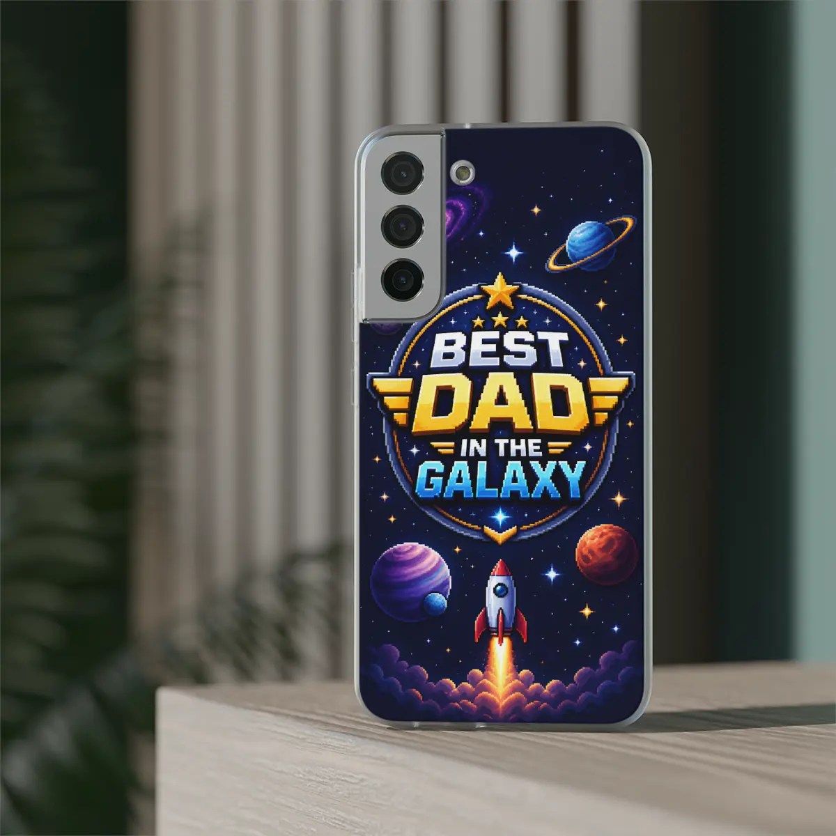 Galaxy Dad Badge Flexi Phone Case Galaxy Dad Badge Flexi Phone Case