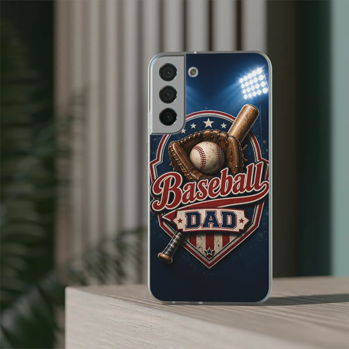 Baseball Dad Badge Flexi Phone Case Baseball Dad Badge Flexi Phone Case