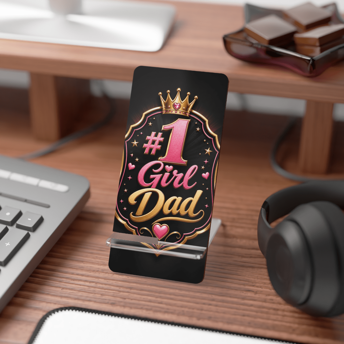 Girl Dad Badge Phone Display Stand Girl Dad Badge Phone Display Stand