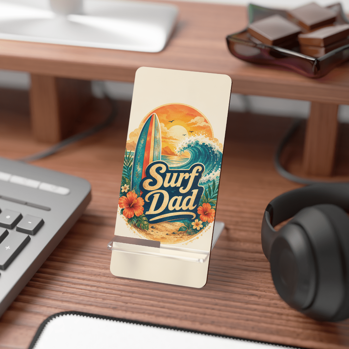 Surf Dad Badge Phone Display Stand Surf Dad Badge Phone Display Stand