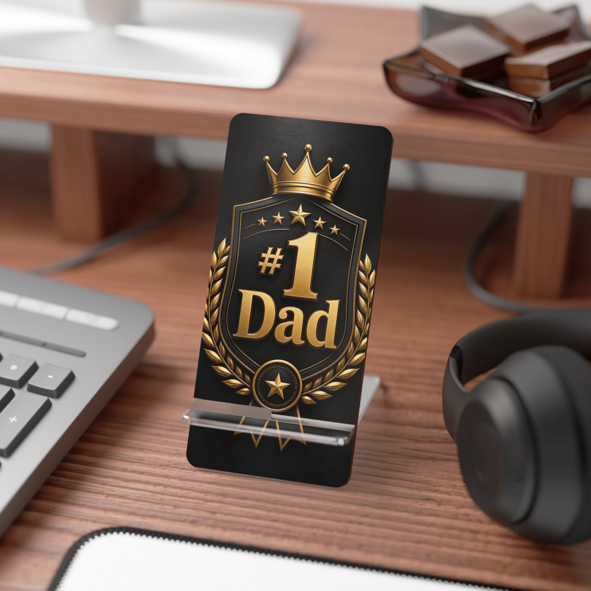 Dad Trophy Badge Phone Display Stand Dad Trophy Badge Phone Display Stand