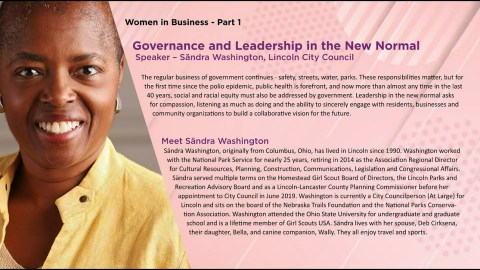 Part 1 Women in Business – Sandra Washington Part 1 Women in Business – Sandra Washington
