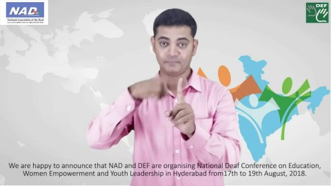 National Deaf Conference on Education, Women Empowerment and Youth Leadership in Hyd on 17-19 Aug'18 National Deaf Conference on Education, Women Empowerment and Youth Leadership in Hyd on 17-19 Aug'18