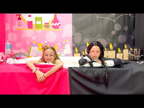 Nastya plays Pink vs. Black Challenge with Wednesday Nastya plays Pink vs. Black Challenge with Wednesday