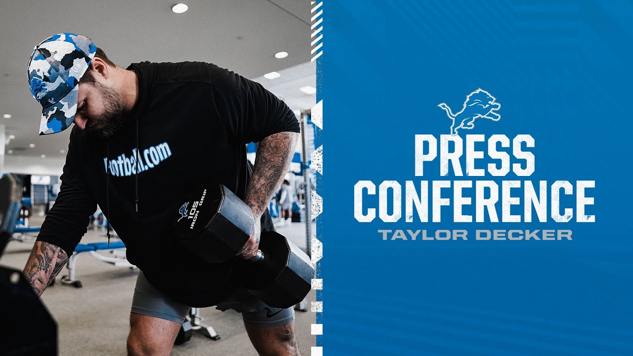 Taylor Decker speaks to the media on April 18 Taylor Decker speaks to the media on April 18