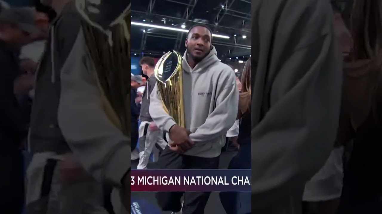 When Derrick Moore brought the natty trophy onstage at the 2024 NFL Draft in Detroit | #DetroitLions When Derrick Moore brought the natty trophy onstage at the 2024 NFL Draft in Detroit | #DetroitLions
