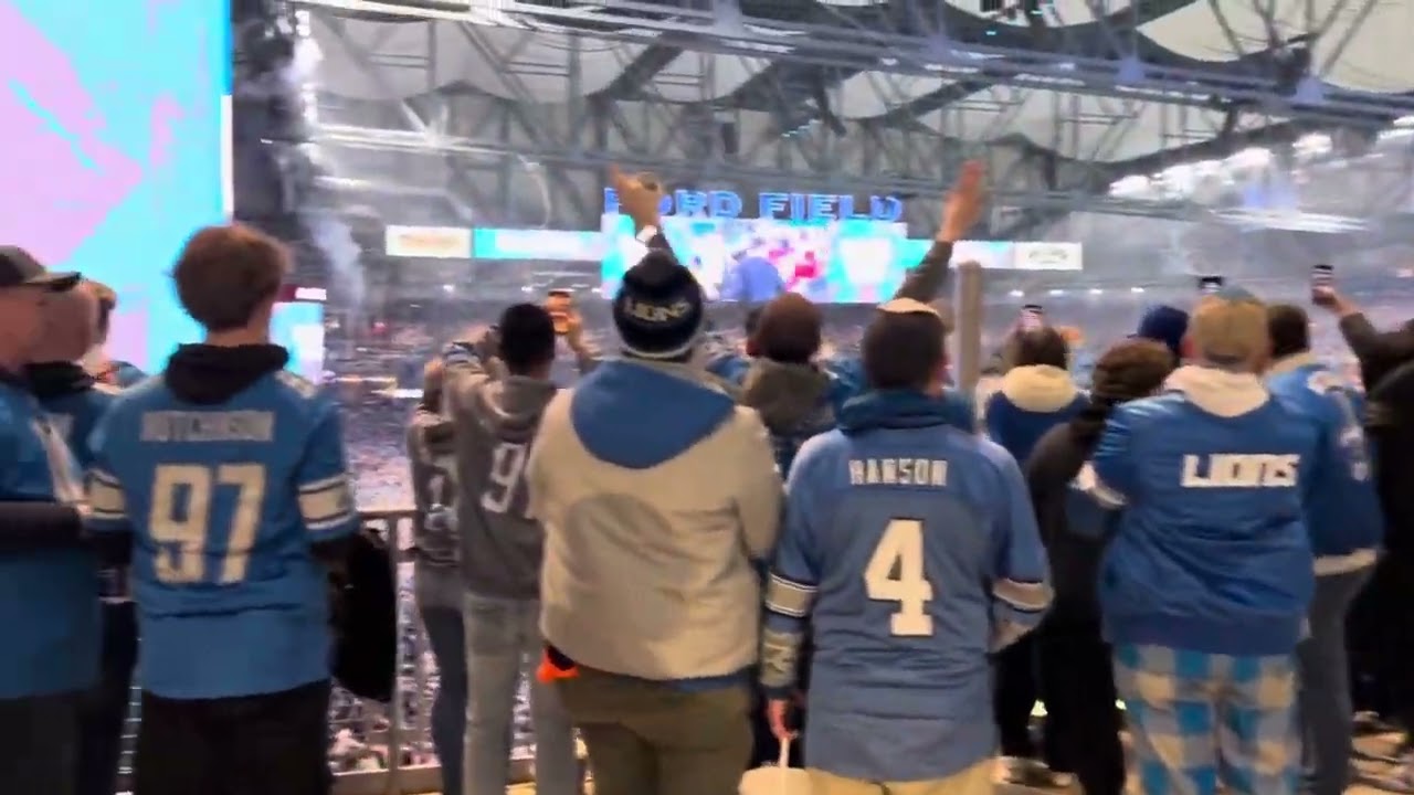 Detroit Lions fans celebrate first playoff win in 32 years Detroit Lions fans celebrate first playoff win in 32 years