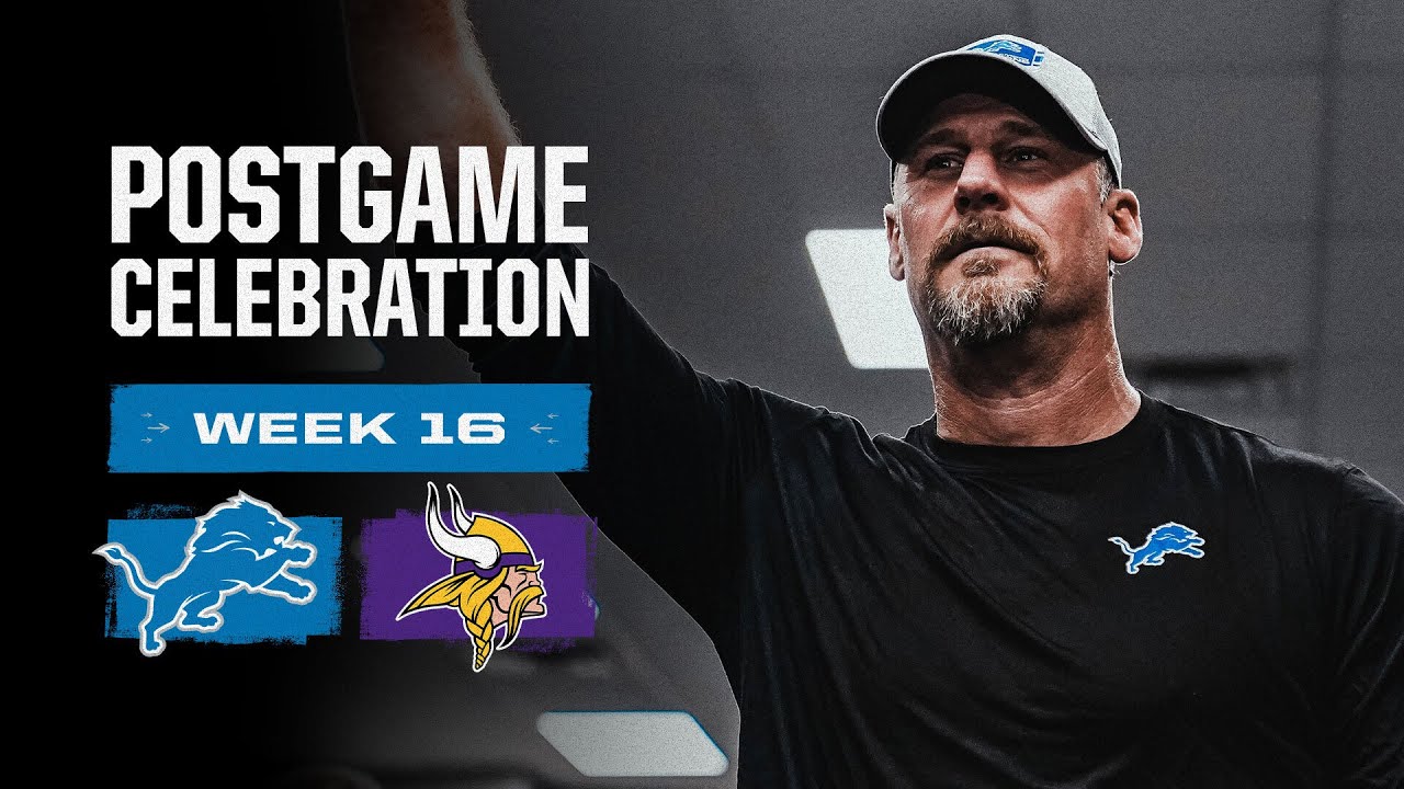 Lions at Vikings DIVISION CHAMPIONS postgame locker room celebration Lions at Vikings DIVISION CHAMPIONS postgame locker room celebration