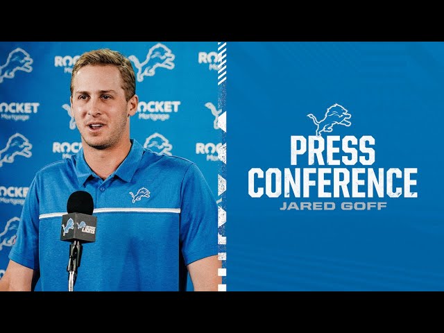 Jared Goff speaks to the media on Sept. 1, 2023 Jared Goff speaks to the media on Sept. 1, 2023