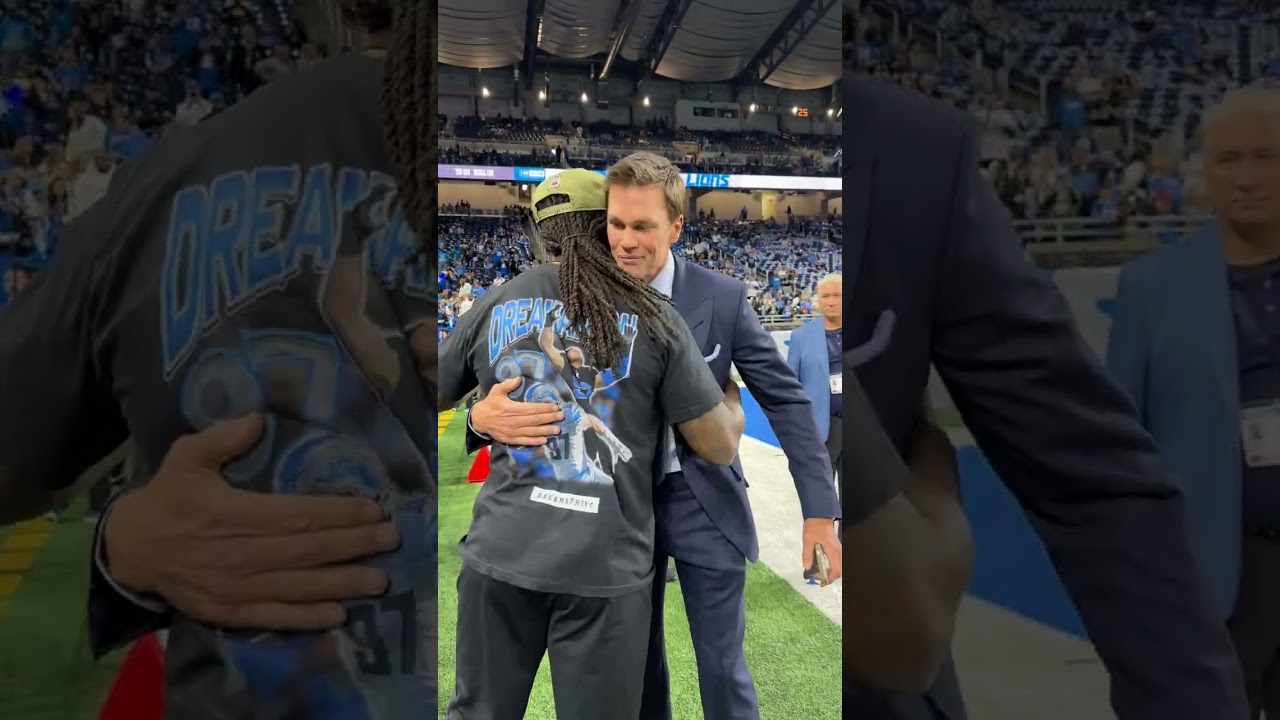 Tom Brady greets Kelvin Sheppard ahead of Lions-Vikings game Tom Brady greets Kelvin Sheppard ahead of Lions-Vikings game