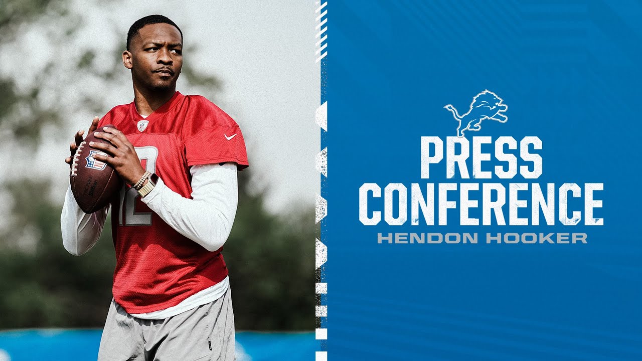 Hendon Hooker speaks to the media during rookie minicamp Hendon Hooker speaks to the media during rookie minicamp