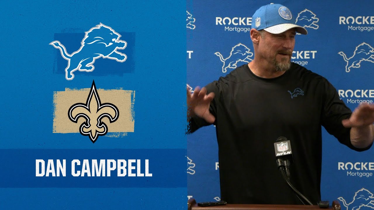 Dan Campbell postgame media availability | 2023 Week 13: Lions vs. Saints Dan Campbell postgame media availability | 2023 Week 13: Lions vs. Saints