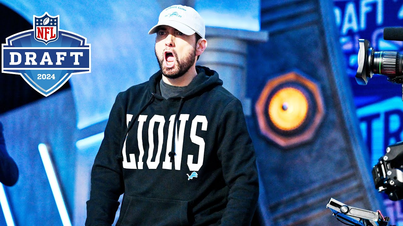 Eminem, Calvin Johnson, Barry Sanders, Aidan Hutchinsionm & Amon-Ra St. Brown Open Up the 2024 Draft Eminem, Calvin Johnson, Barry Sanders, Aidan Hutchinsionm & Amon-Ra St. Brown Open Up the 2024 Draft