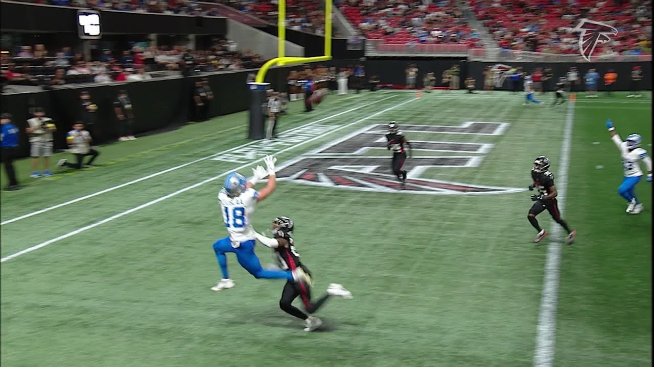 Isaac TeSlaa with the CRAZY Touchdown grab Isaac TeSlaa with the CRAZY Touchdown grab